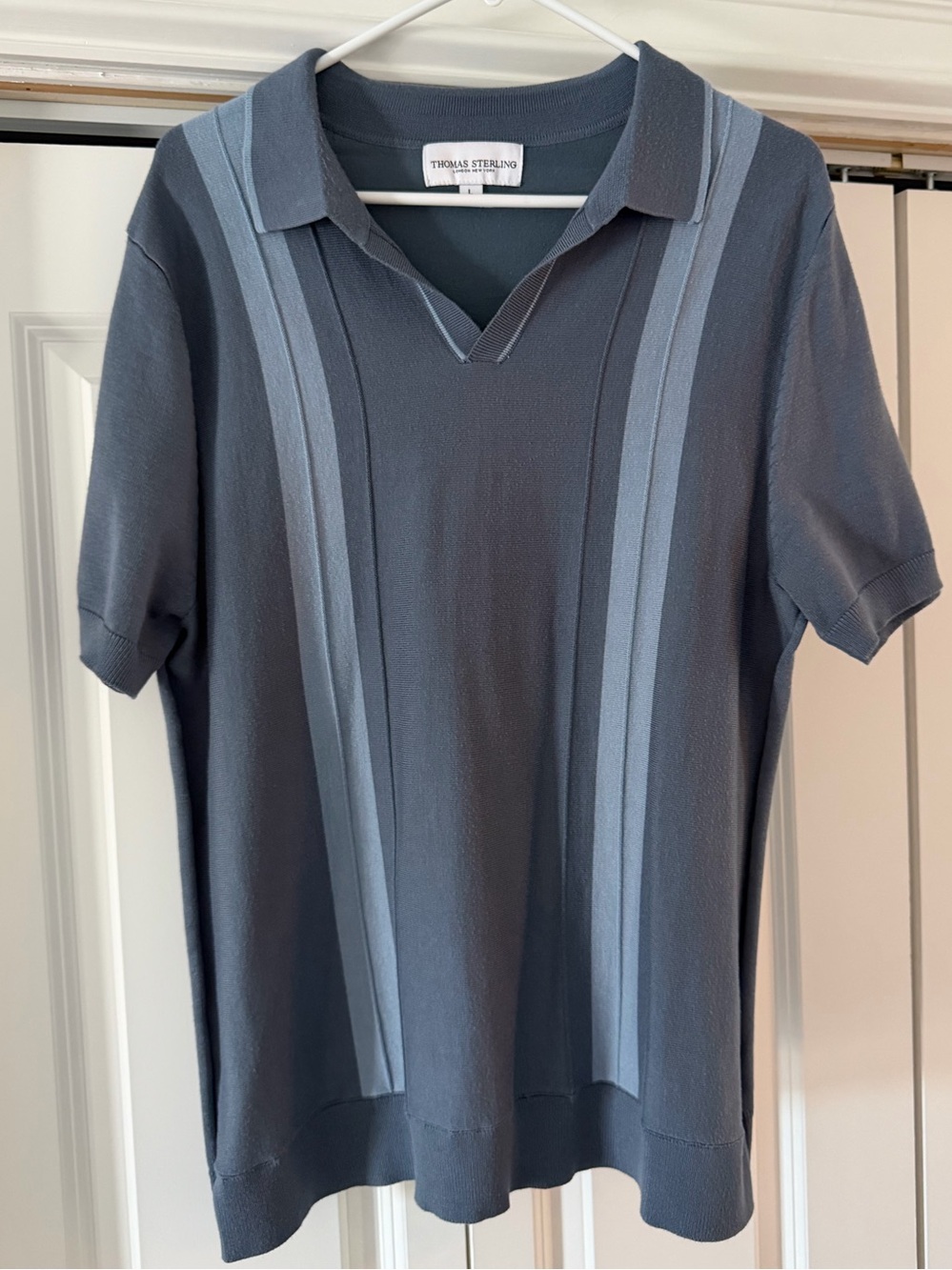 Men's Short-Sleeve Knit Polo - Slate Blue | Large